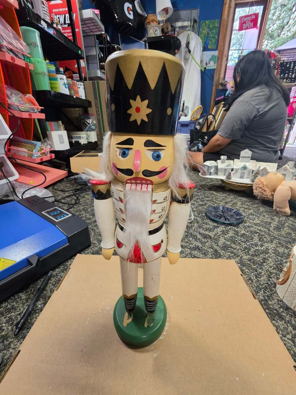 Vintage Wooden Nutcracker King Soldier Guard 15 Inch